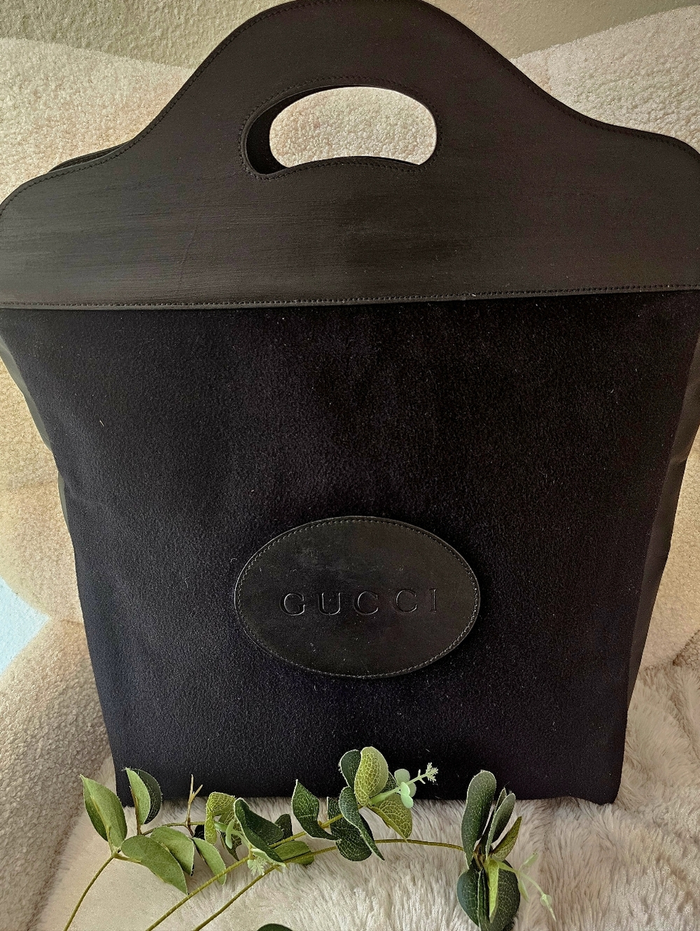 Gucci: Vintage Tote Bag: Suede & Leather